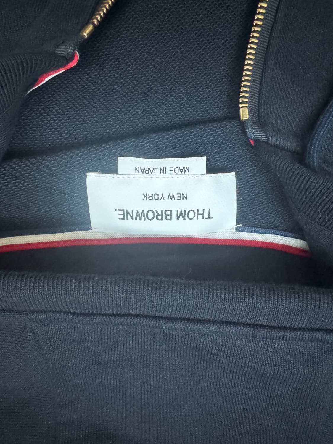 5사이즈 톰브라운 엔지니어드 사선 후드 집업 네이비 상품이미지3