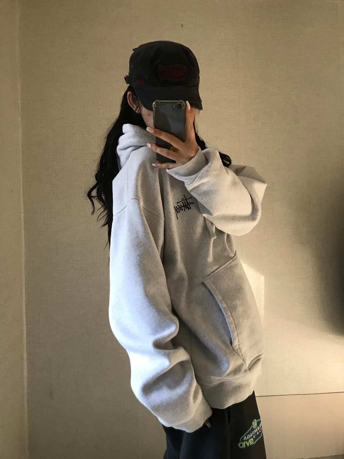 스투시 오버핏 멜란지 후드티 상품이미지5