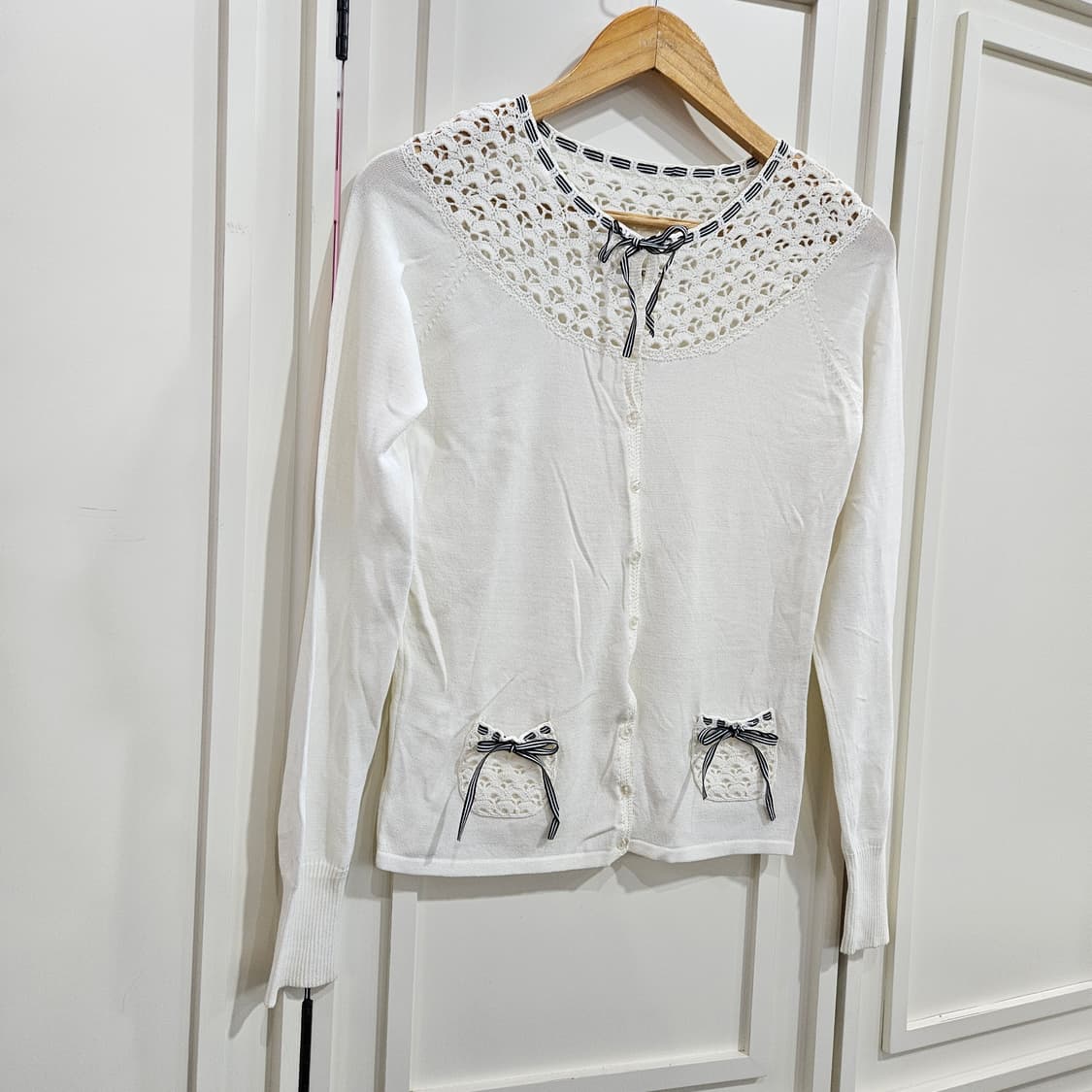 레이스 리본 가디건 상품이미지2