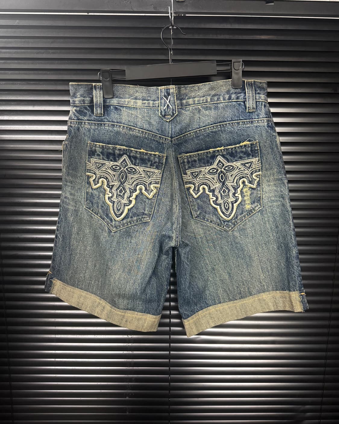 ANTIK DENIM 워싱 데님 웨스턴 에스닉 자수 포켓 반바지 32 상품이미지4