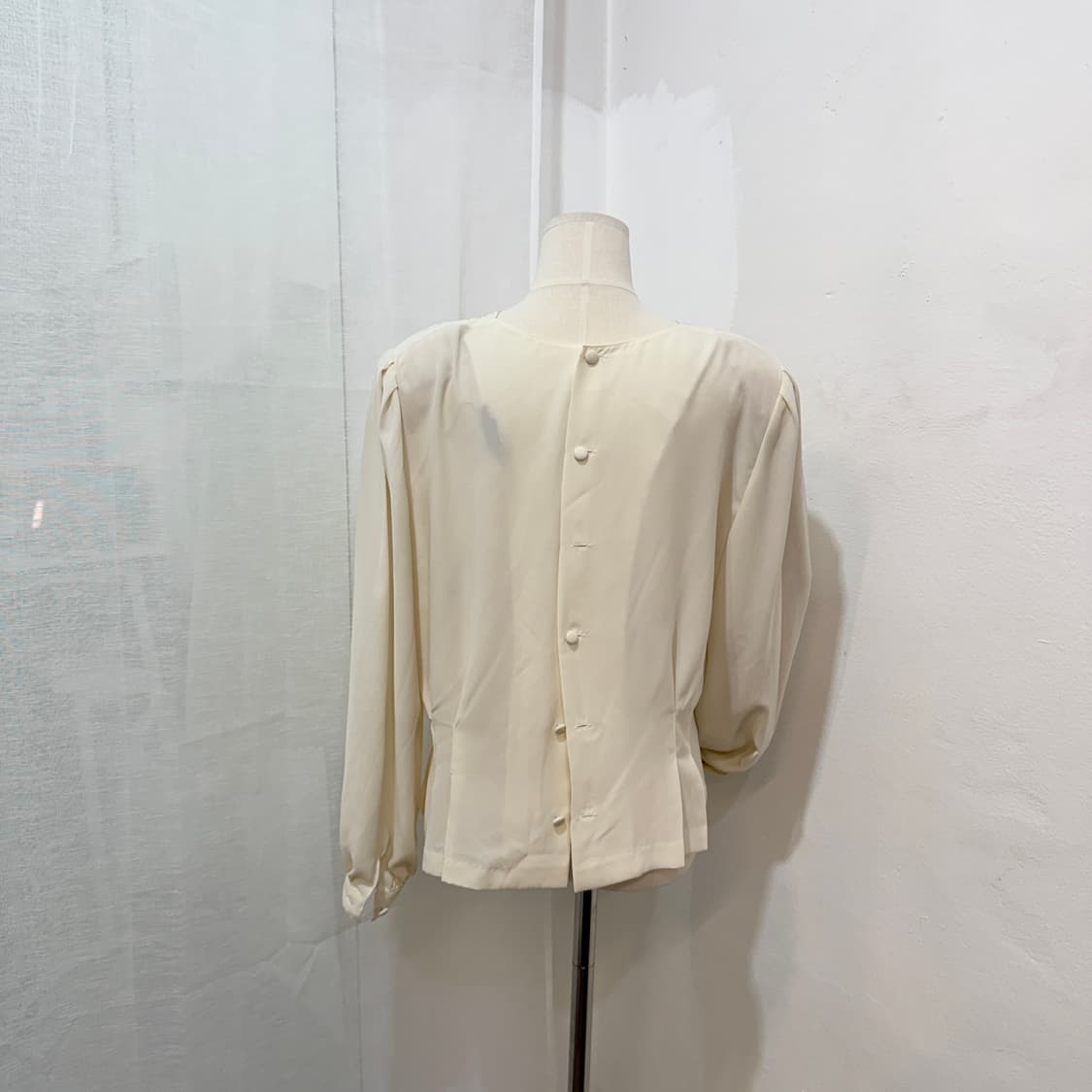 (개인)일본빈티지블라 어깨패드 펀칭블라우스 레이스 3557 상품이미지4