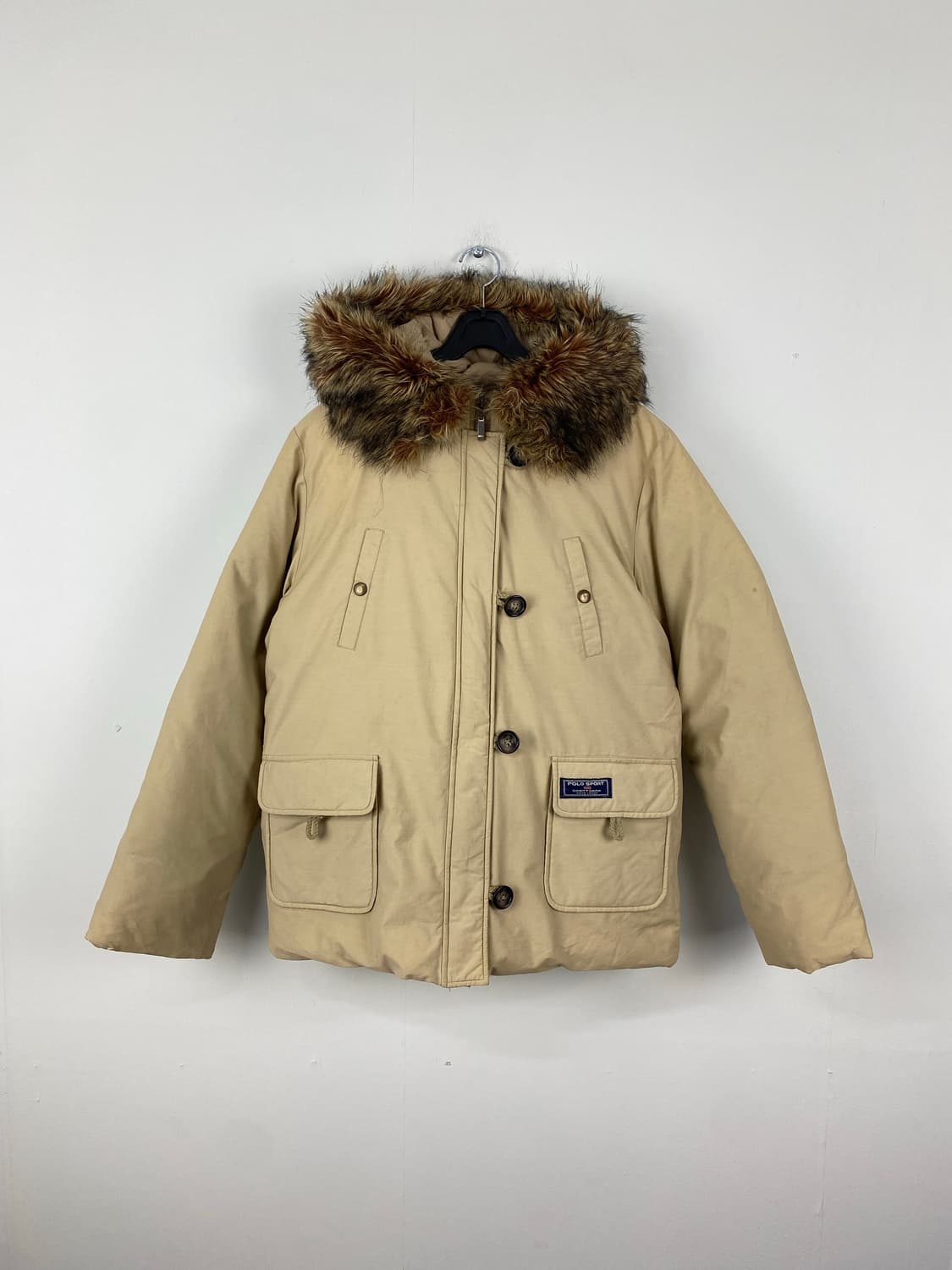 폴로 랄프로렌 스포츠 베이지 다운 패딩 푸퍼 자켓 상품이미지1