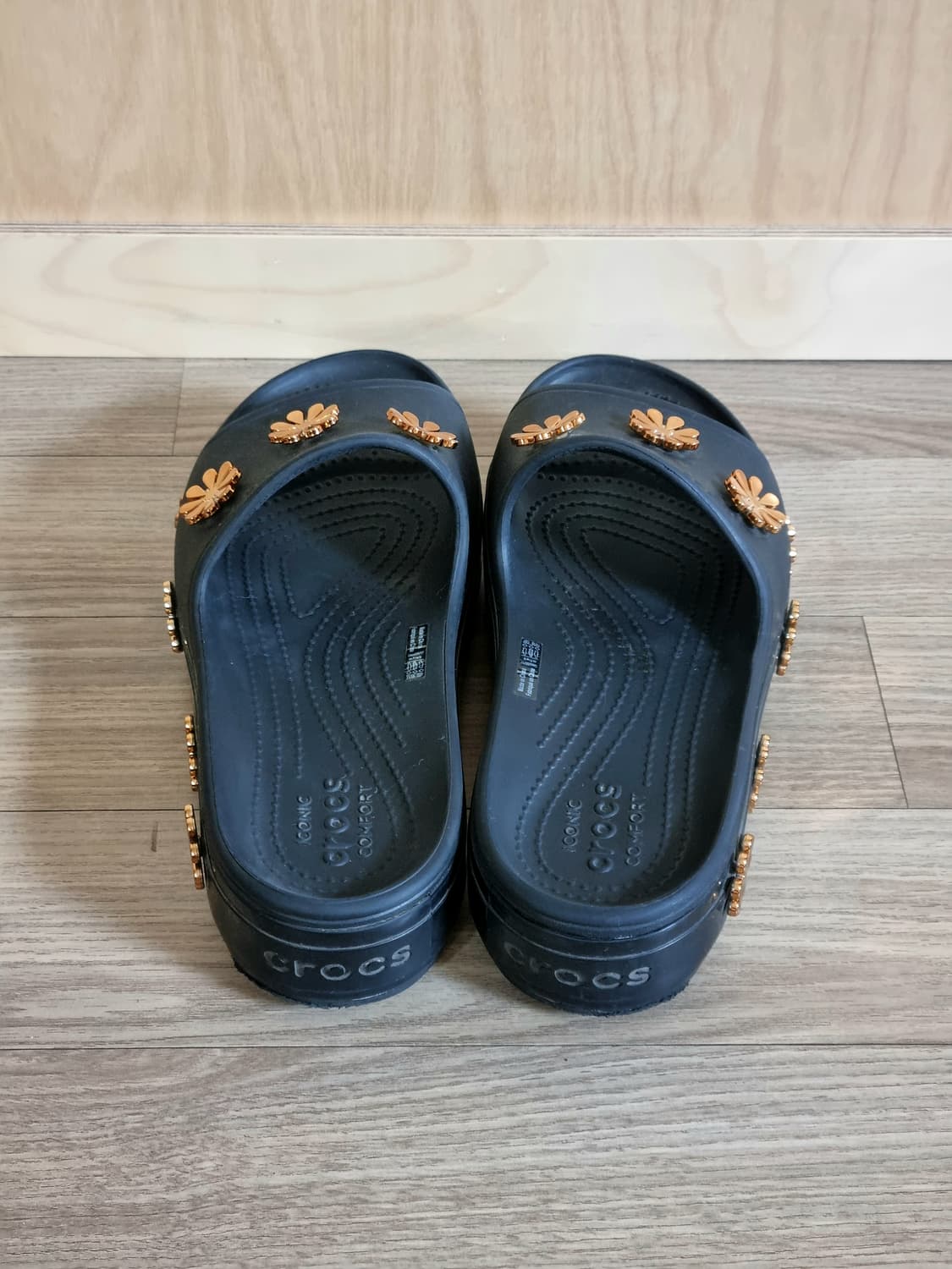 Crocs 크록스 크록밴드 플랫폼 메탈릭 블룸 슬라이드 슬리퍼 250 상품이미지6