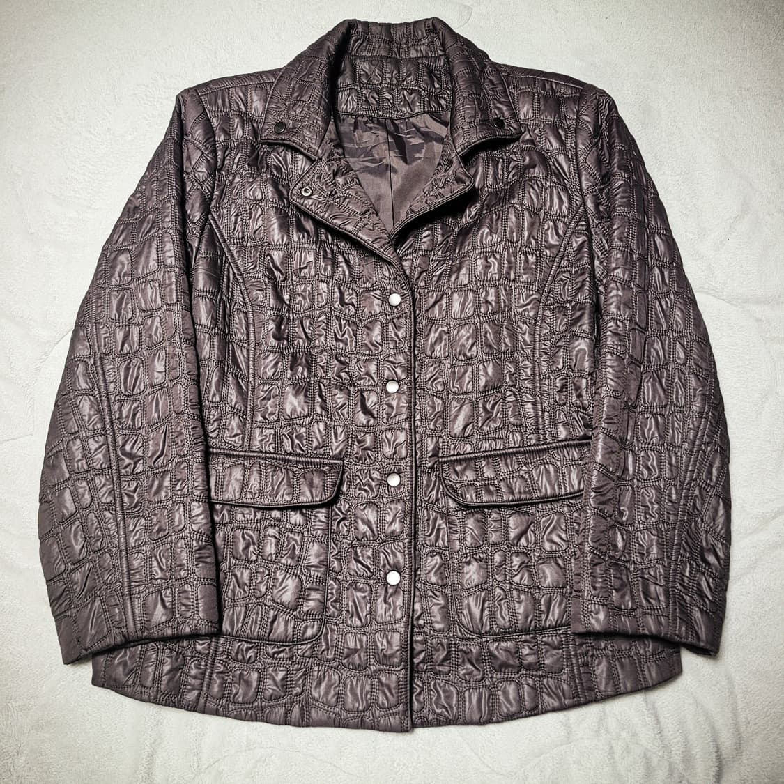 '90s Three Flora Crocodile Quilt Jacket 상품이미지2