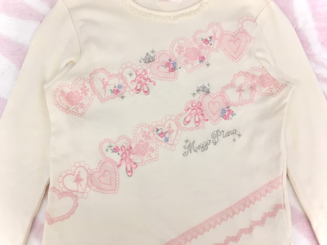 메조피아노 하트레이스 발레 롱슬리브 티셔츠 히메갸루 조지후쿠 헤이세이 상품이미지4