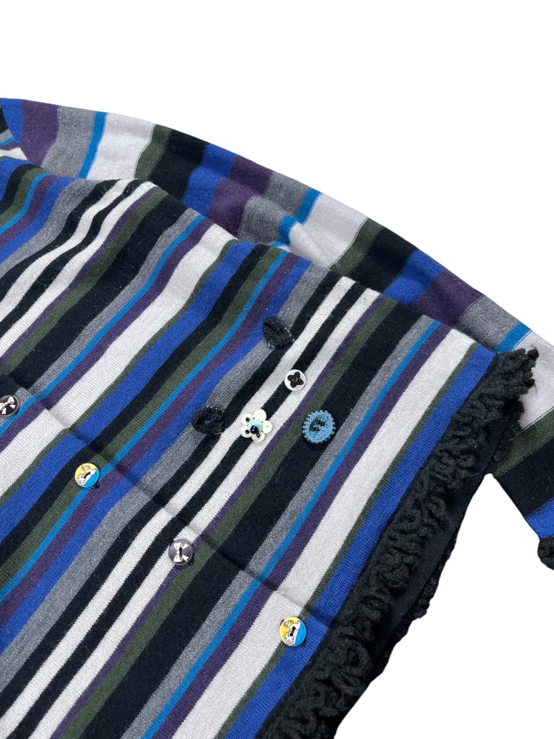 Vintage 셔링 디테일 스트라이프 가디건 상품이미지3