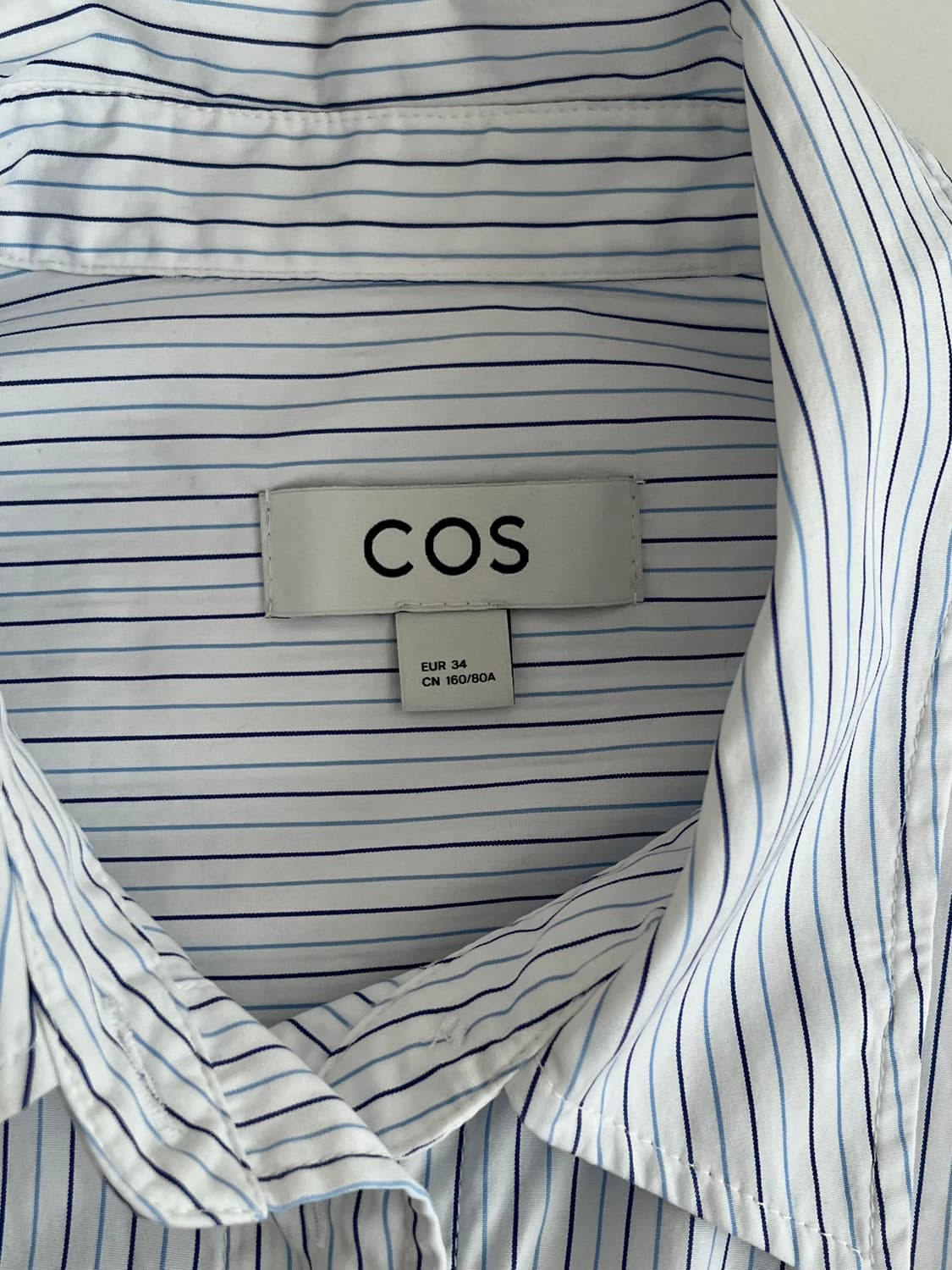 34) 코스 COS 여성 스트라이프 롱 셔츠 블루 상품이미지4