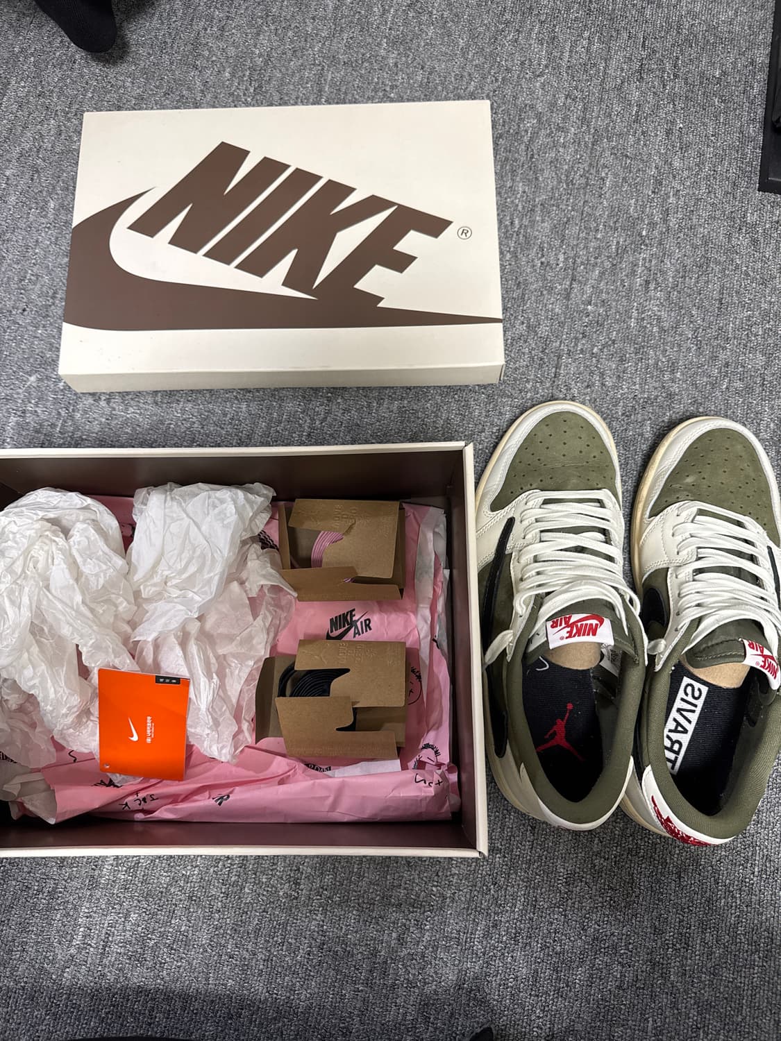 조던 1 트래비스 스캇 레트로 로우 OG SP 리버스 올리브 265 상품이미지4