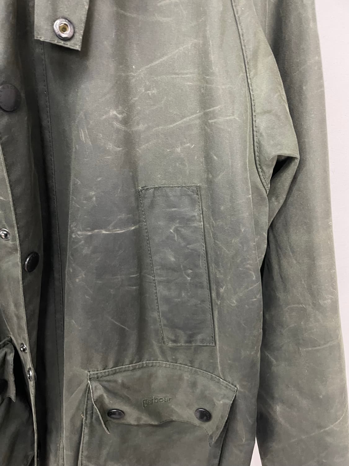 바버 뷰포트 올리브 왁스 자켓 H1771 상품이미지8