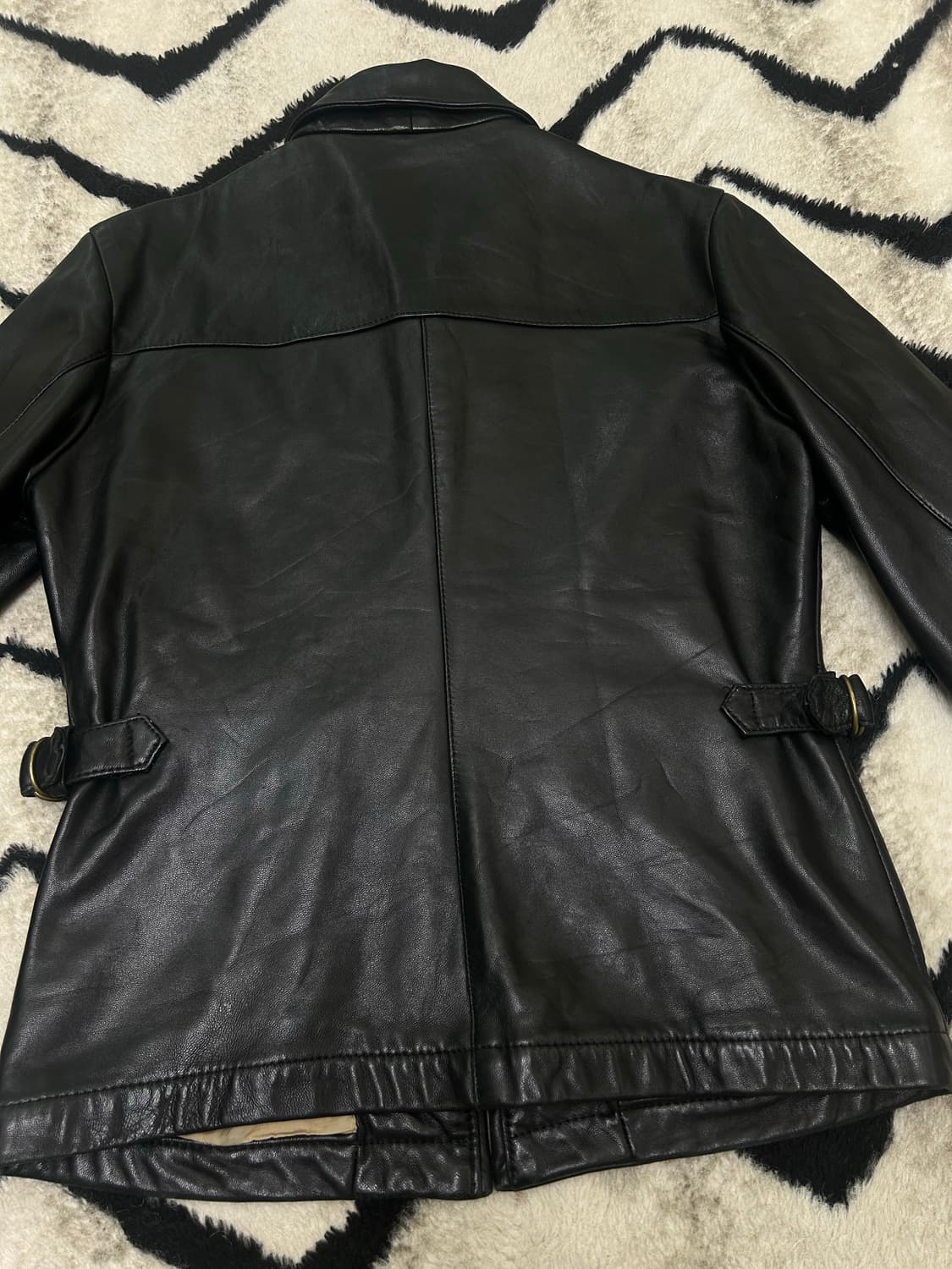 [실측M]빈티지 Made in 벨기에 소가죽 자켓/블랙 상품이미지3