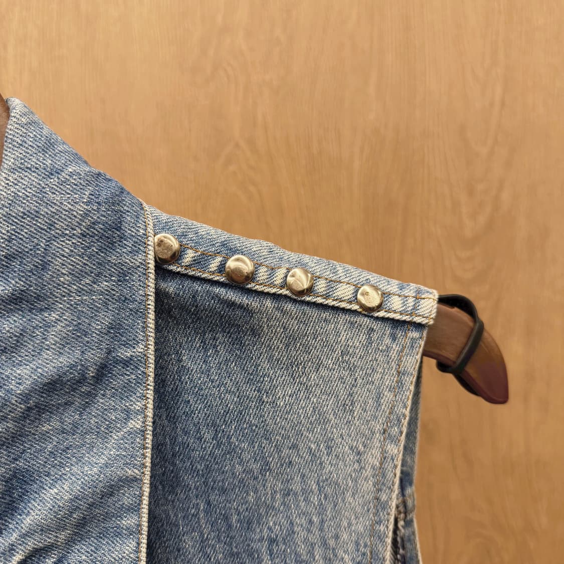 리바이스 데님 베스트 스터드 포켓 크롭 빈티지 디테일 블루 상품이미지6