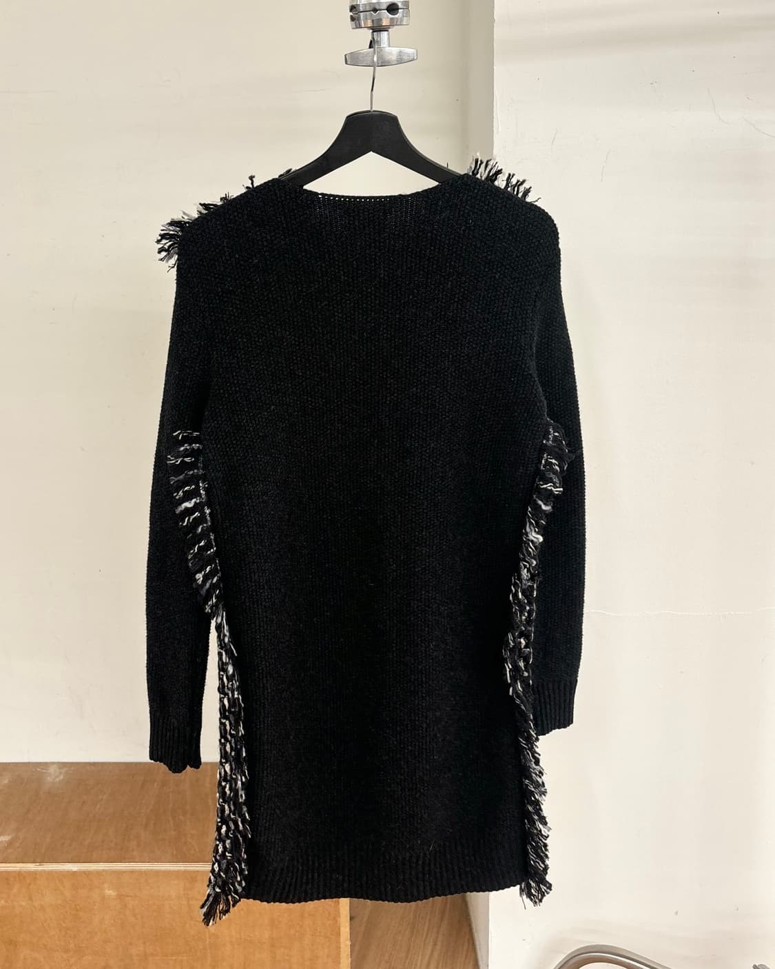 랑방 블랙 트위드 스웨터 코트 자켓 상품이미지6