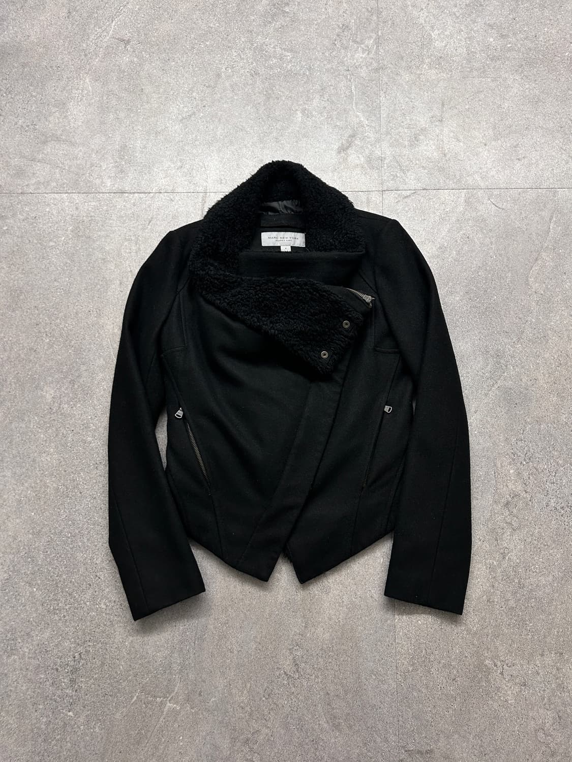 사선 하이넥 울 블렌드 자켓 상품이미지1