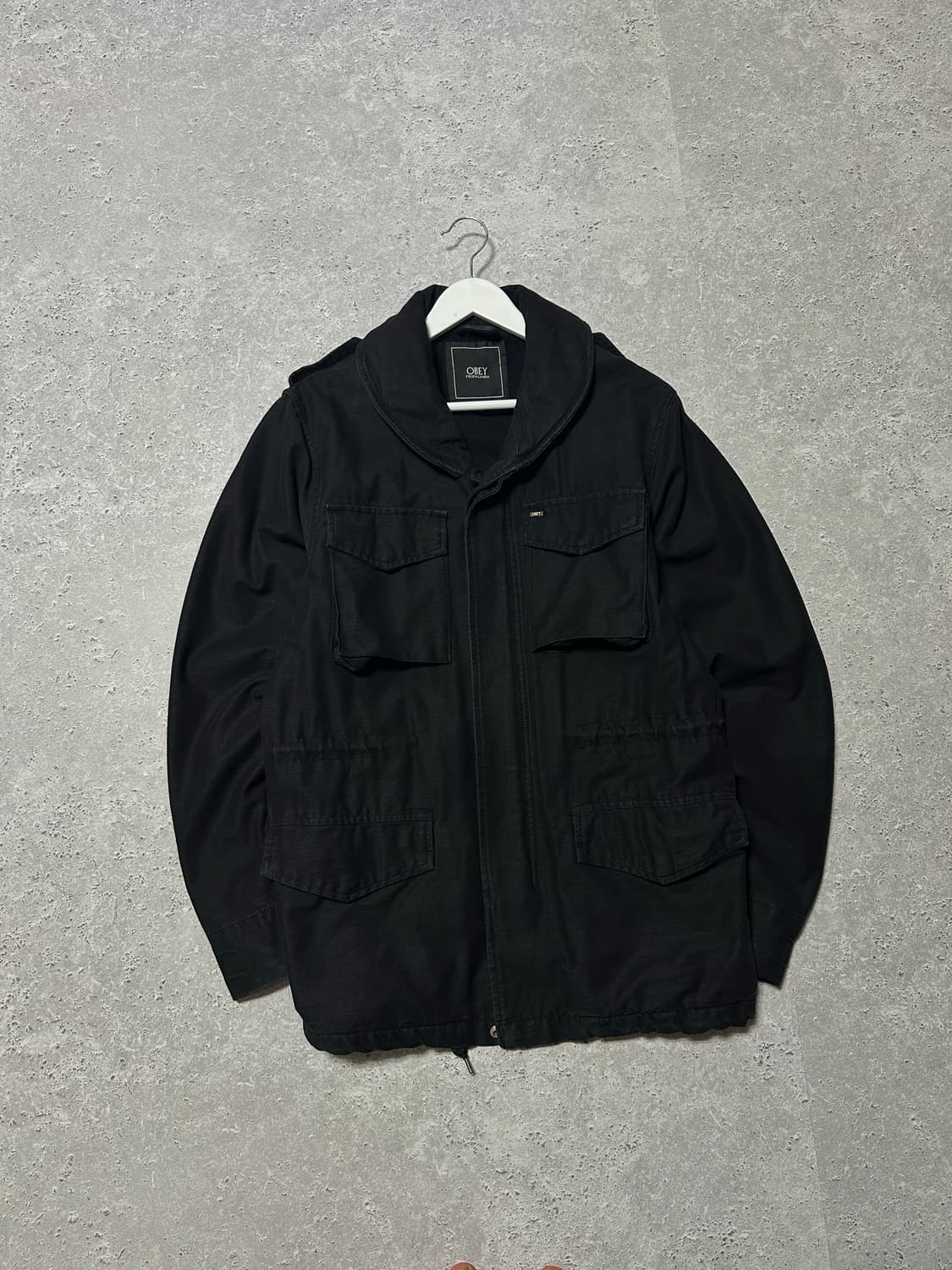 오베이 스몰로고 블랙 사파리 자켓 상품이미지1