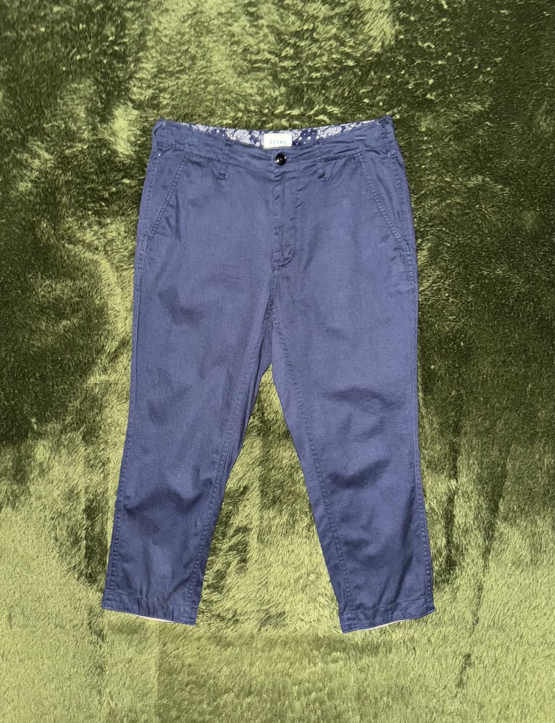 [S] Beams 빔즈 재팬 크롭 워시드 치노 팬츠 네이비 상품이미지1