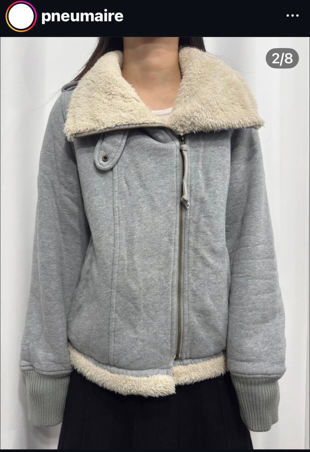 털 사이드지퍼 후드집업 퍼집업 모리걸 빈티지 일본 상품이미지1