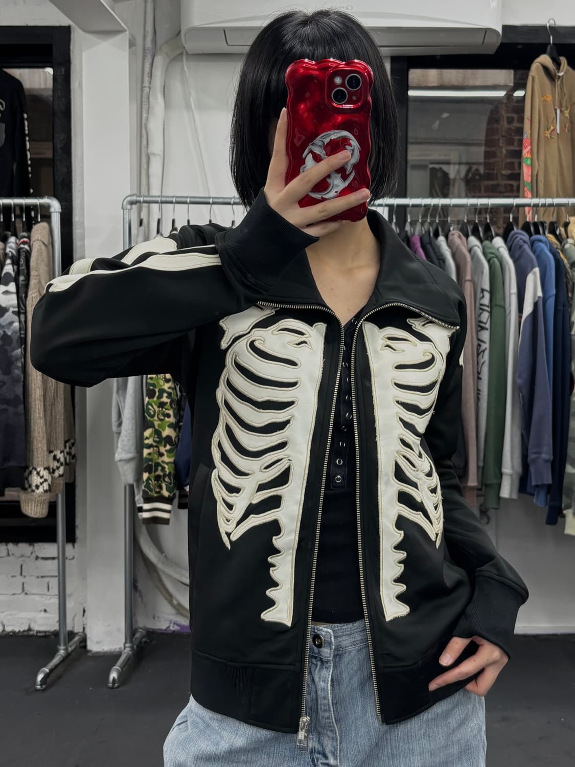 밴슨 레더 본 스켈레톤 트랙자켓 상품이미지1