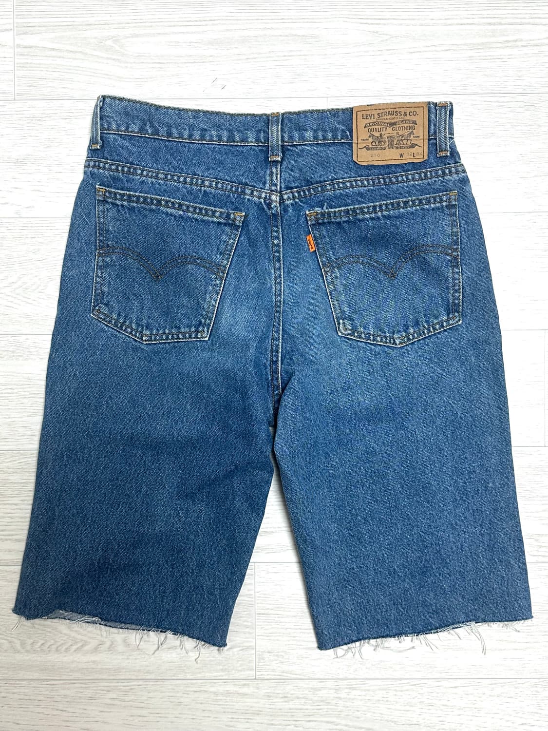 90s 리바이스 210-03 오렌지텝 데님 반바지 쇼츠 상품이미지3