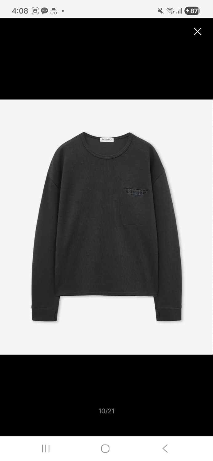 인템포무드 체크인 포켓 롱슬리브 [차콜 L] 상품이미지1