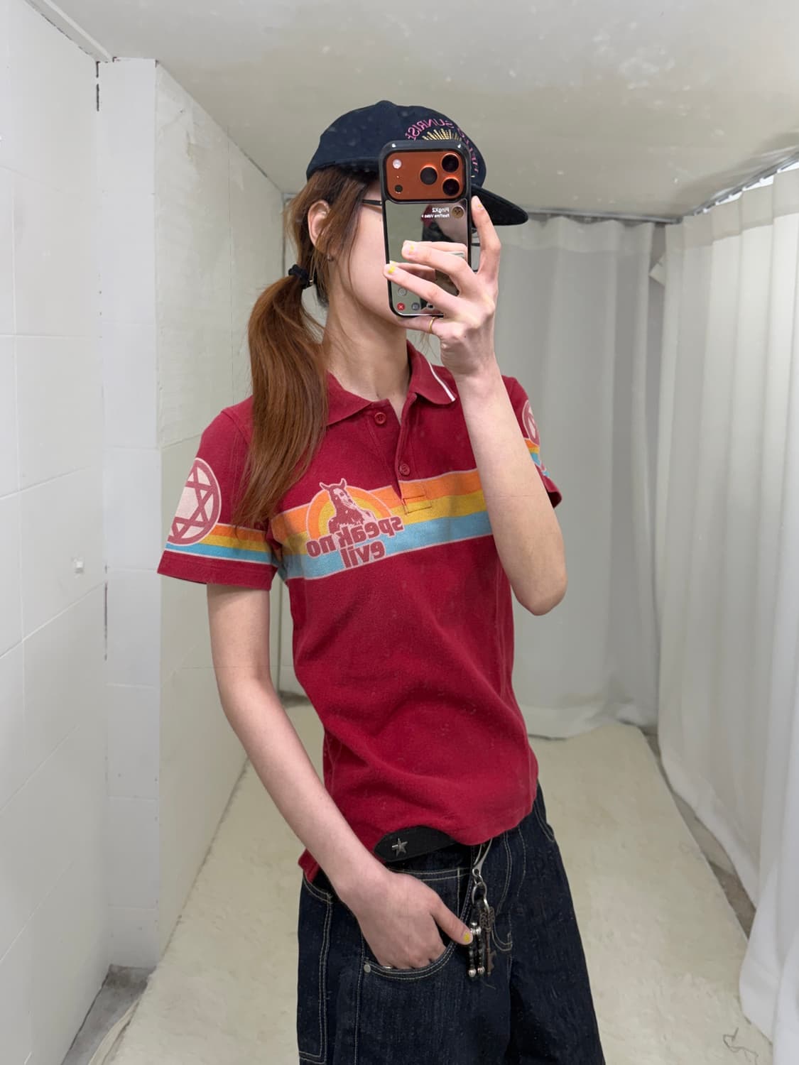 히스테릭글래머 speak no evil 작사 피케 카라 반팔 티셔츠 상품이미지2