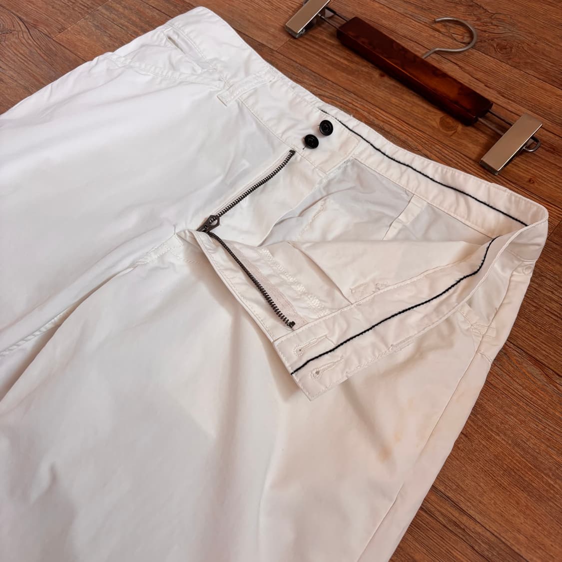 폴로 랄프로렌 34 36 화이트 팬츠 면바지 와이드 루즈핏  상품이미지4