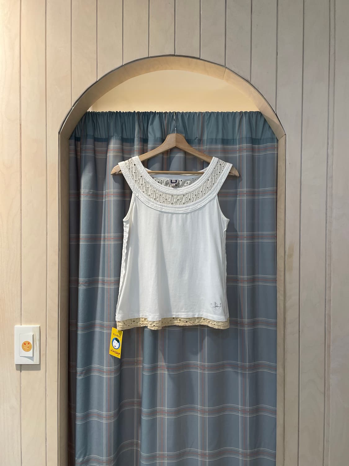 일본빈티지 펀칭아일렛 슬리브리스 상품이미지1