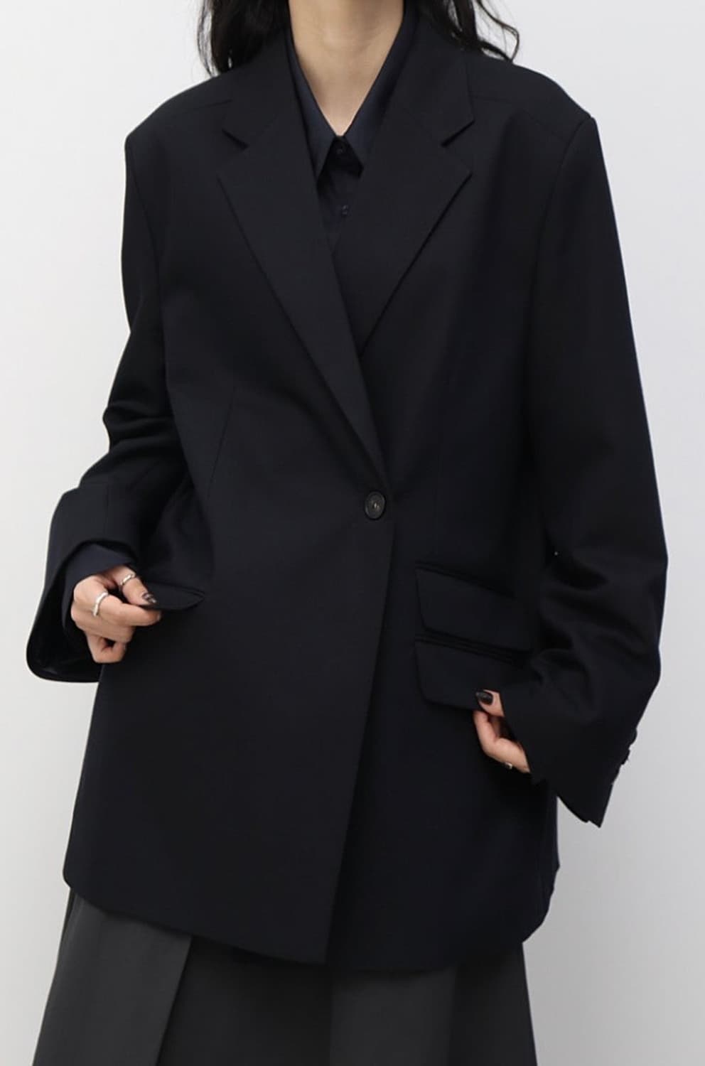 트리밍버드 트윌 셋업 자켓 네이비 상품이미지6