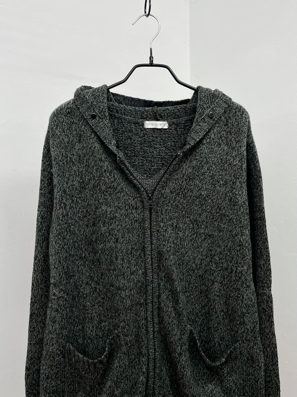 차콜 투웨이 니트 집업 상품이미지6