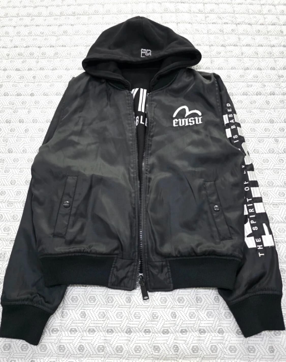 EVISU 에비수 리버시블 블랙 후드 집업 90 상품이미지2