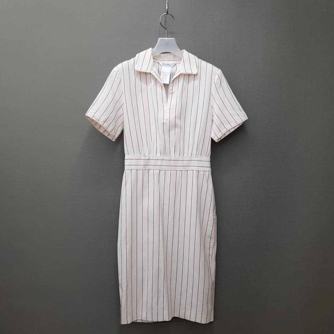 막스마라 스트라이프 반팔 카라 원피스 38사이즈 (택달린새제품) 상품이미지1