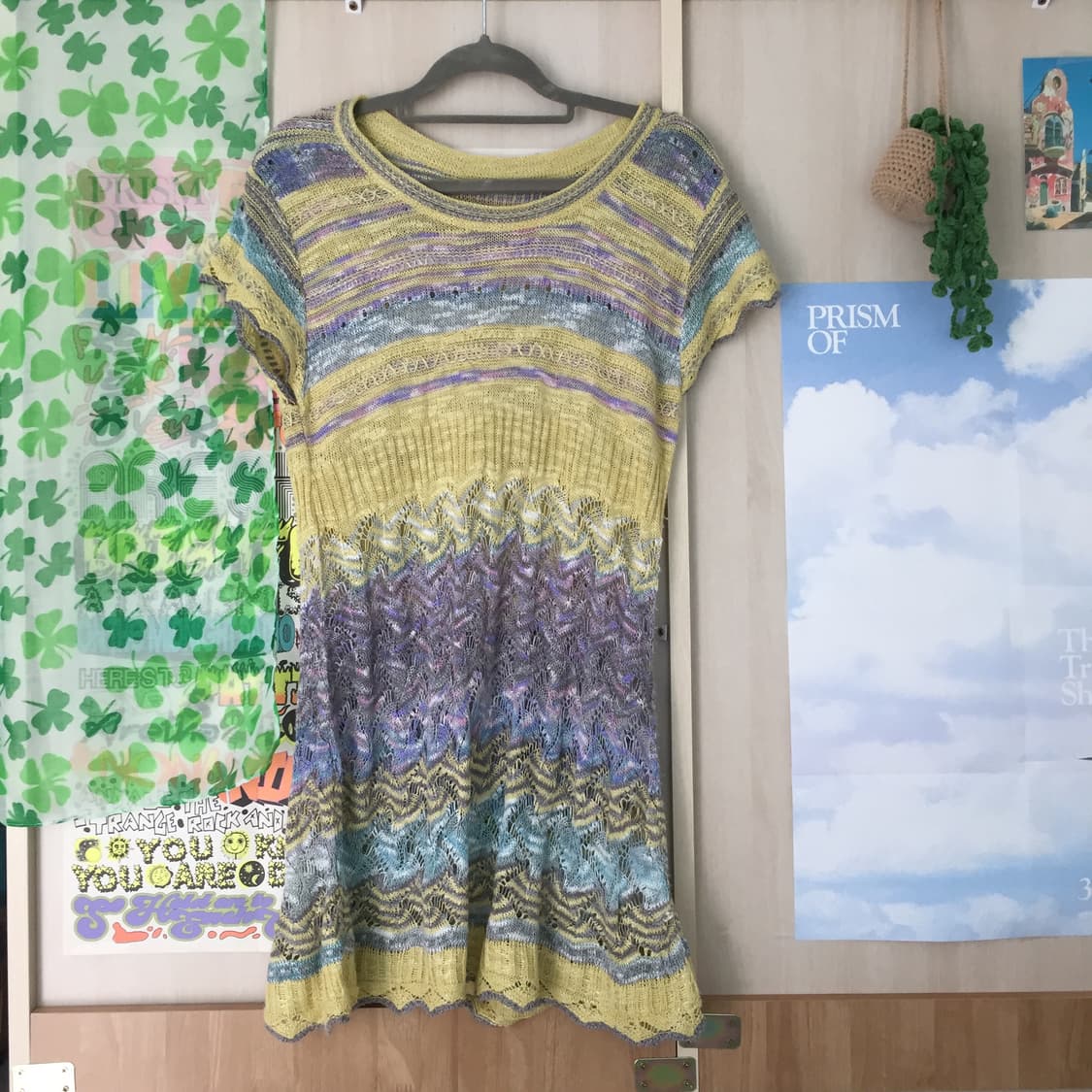 연노랑 레이어드 반팔 니트 상품이미지1