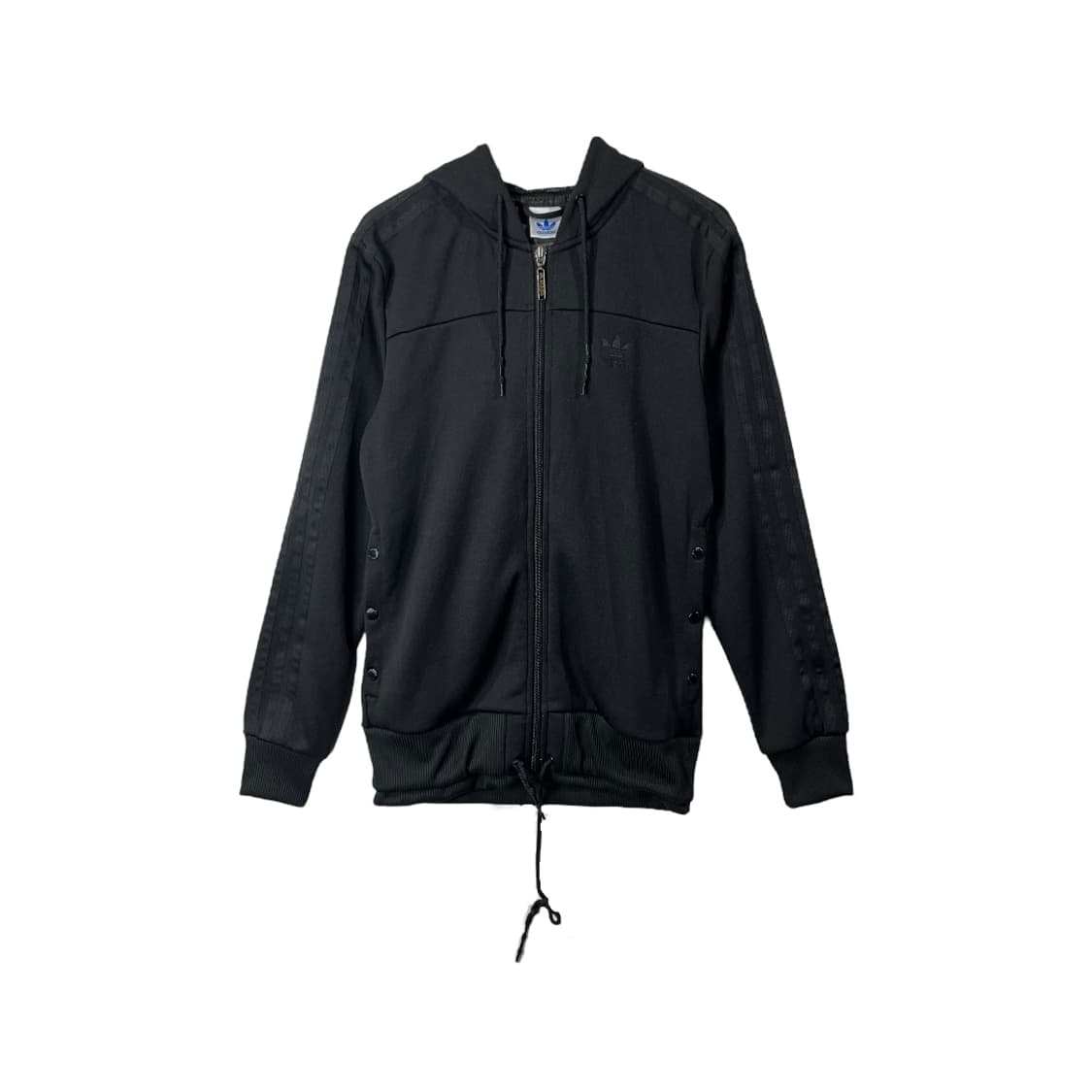 [Adidas] 아디다스 올블랙 스냅버클 트랙 후드 져지 상품이미지1