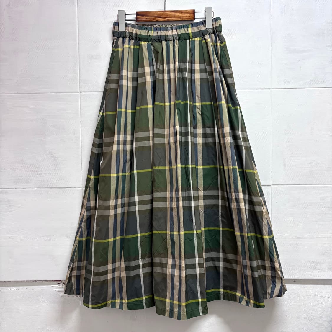 huitieme nid 바스락 체크 플레어 롱 스커트 JPN 상품이미지1