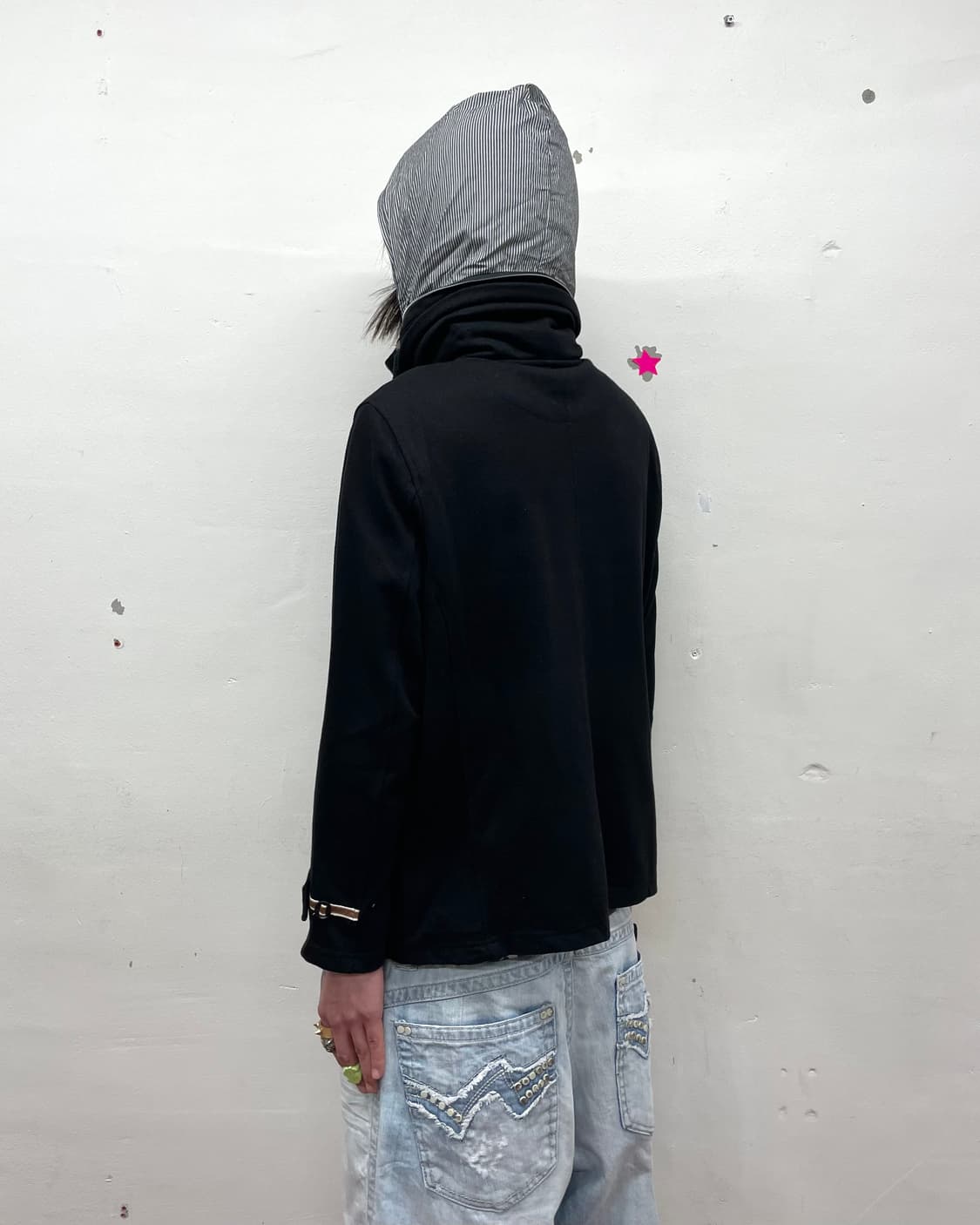 high-neck hoodie black jacket 상품이미지4