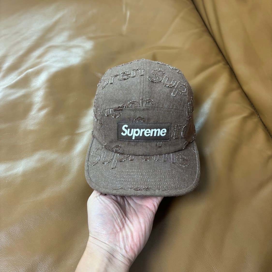Supreme 슈프림 워시드 브라운 캠프캡 모자 Washed Brown 상품이미지2