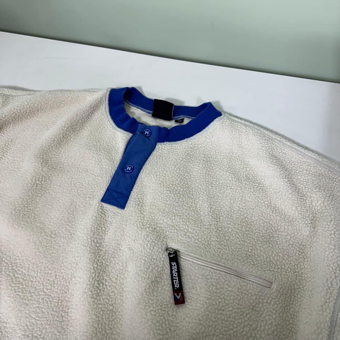 M 100 스타터 X 밀레 아이보리 오버핏 플리스맨투맨 상품이미지4