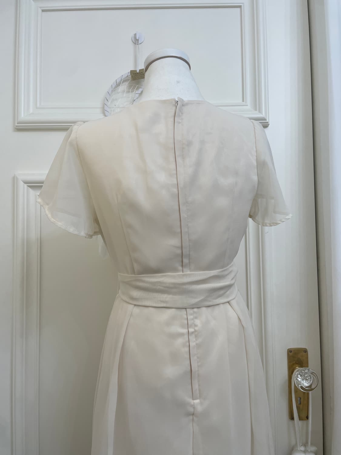 cream beige belt point chiffon opc 상품이미지4