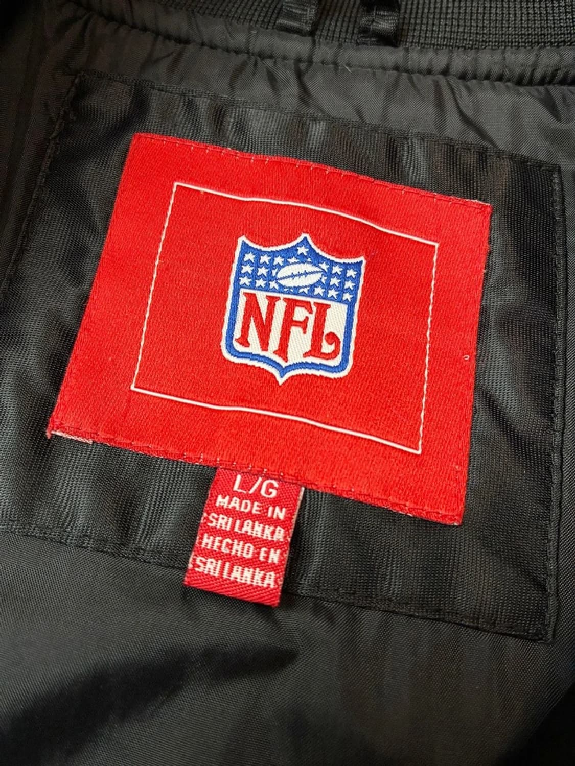 NFL 오클랜드 레이더스 아치 로고 블랙 사틴 바시티 점퍼 PN5733 상품이미지9