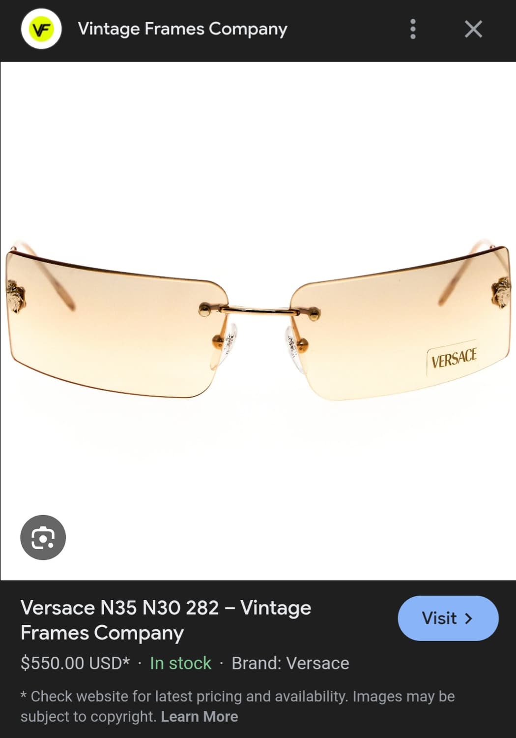 VINTAGE VERSACE SUNGLASSES 상품이미지7