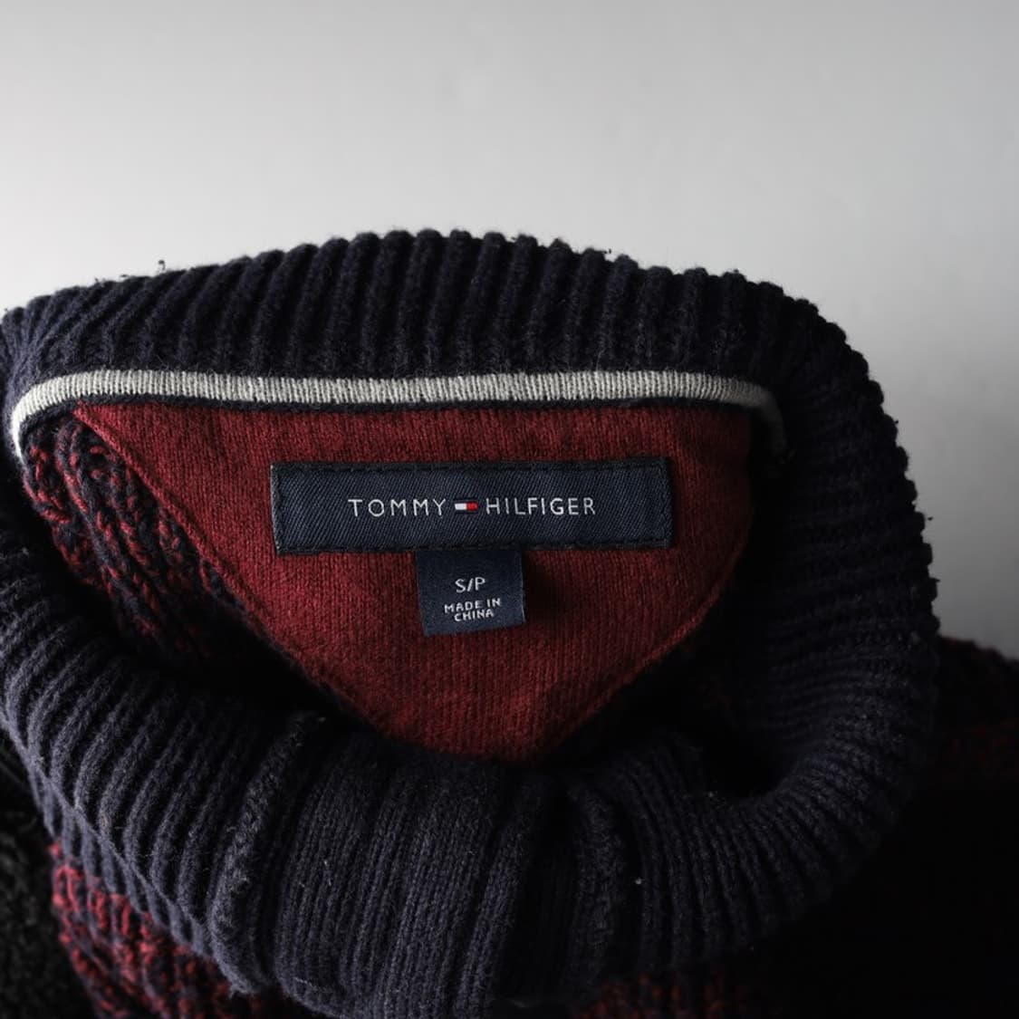타미힐피거 버건디 믹스 하프넥 니트 S 상품이미지6