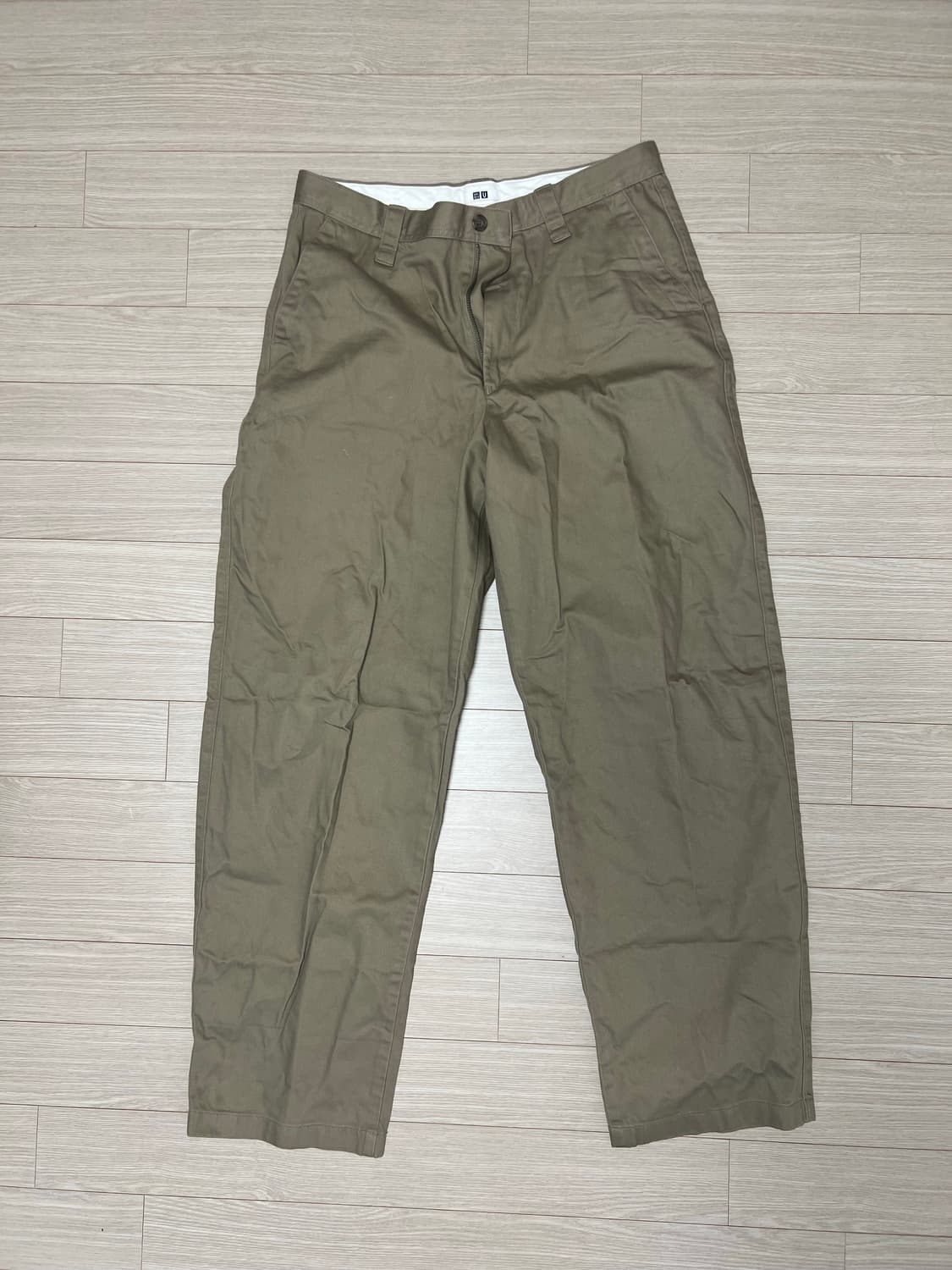 유니클로 u 와이드핏치노 긴기장 브라운 상품이미지1