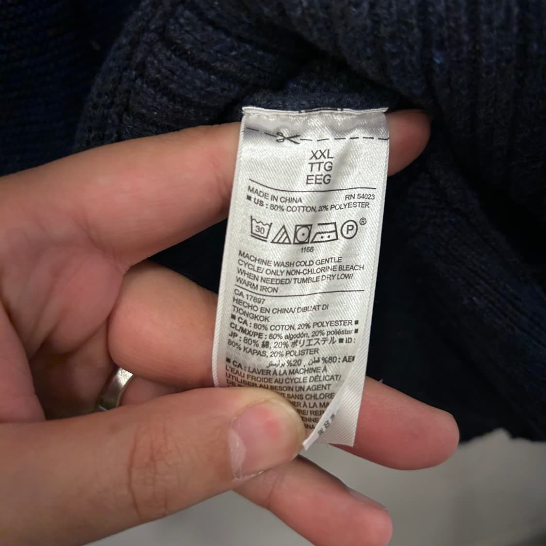 올드 네이비 숄카라 스트라이프 와플 니트 상품이미지4