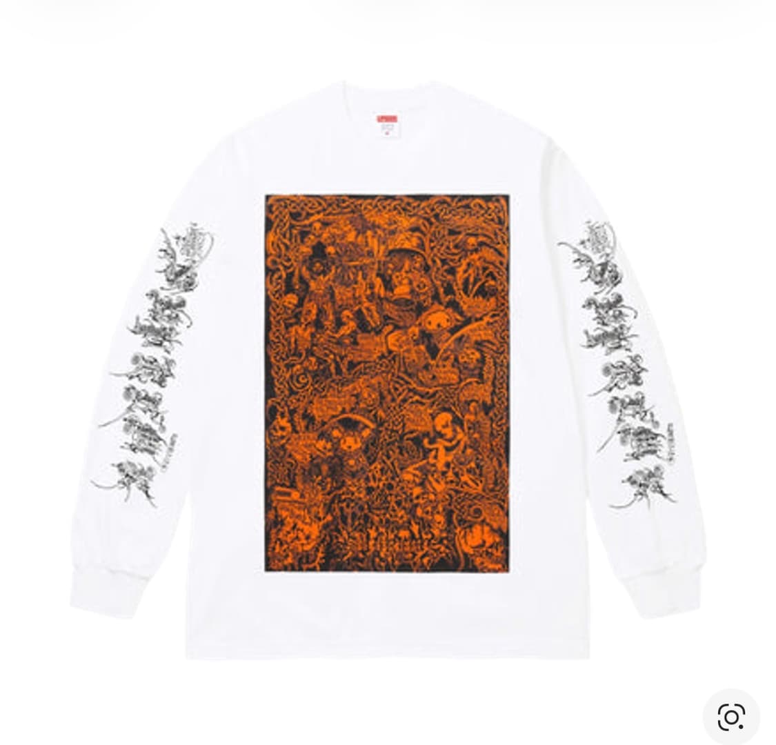 슈프림 웜벳 롱슬리브 티셔츠 화이트 - 26SS 상품이미지1