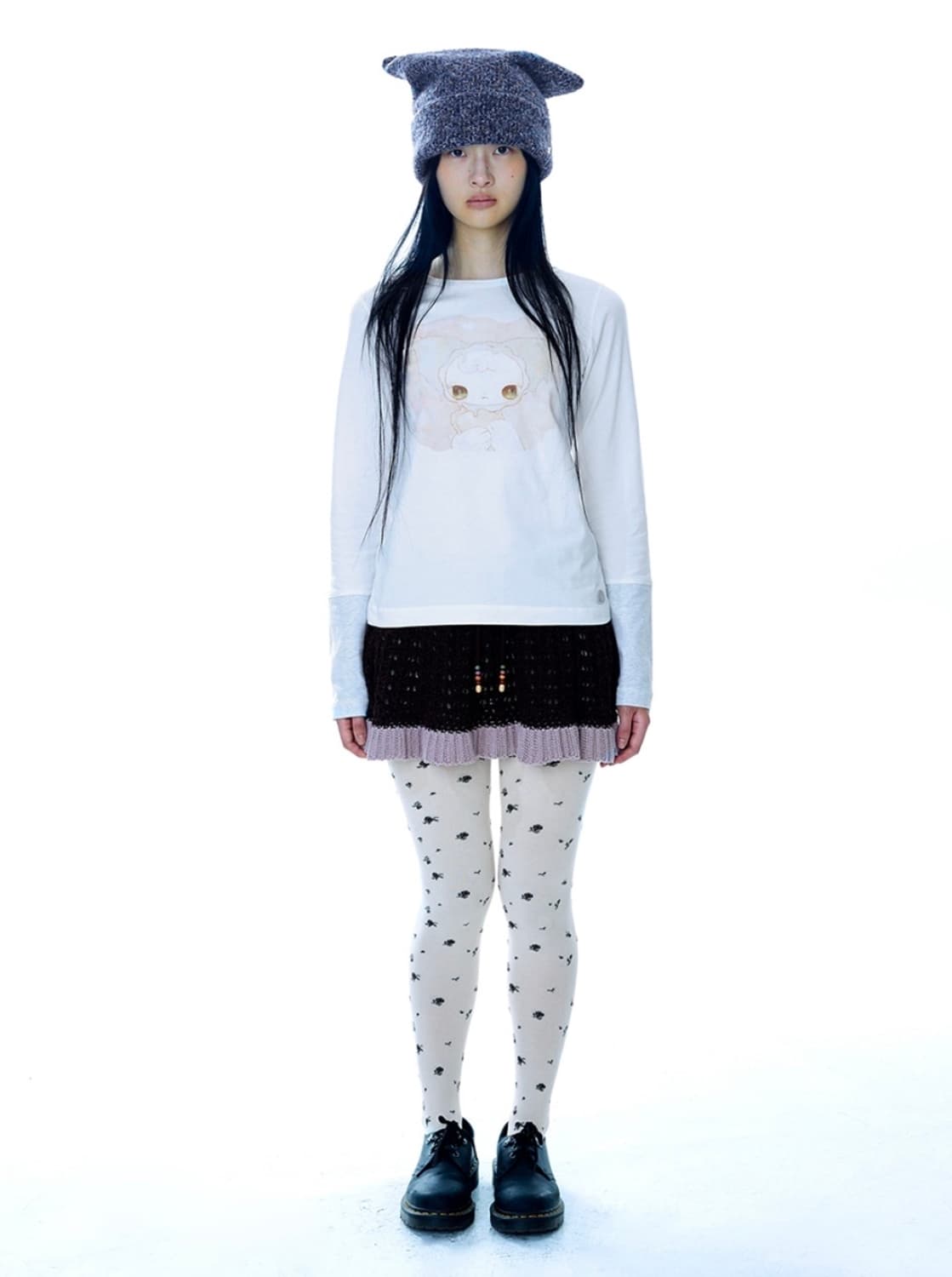 코이세이오 러스틱 플라워 스타킹 양말 rustic flower 아이보리 상품이미지2