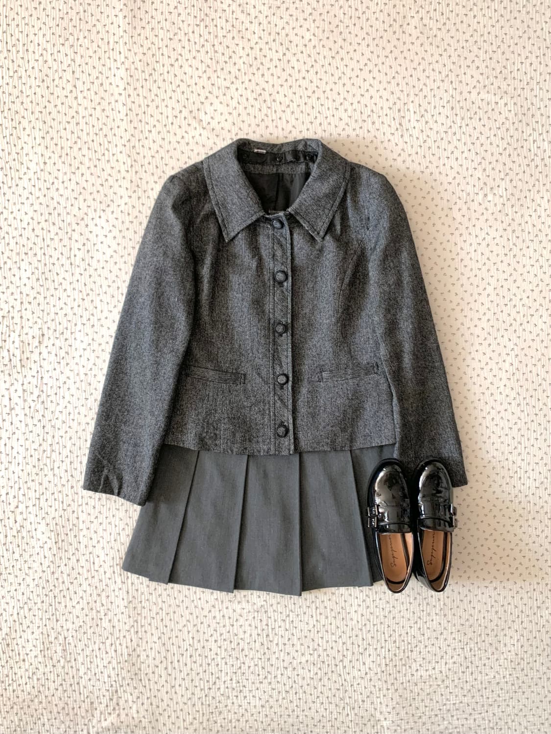그레이 카라 트위드 자켓 상품이미지1