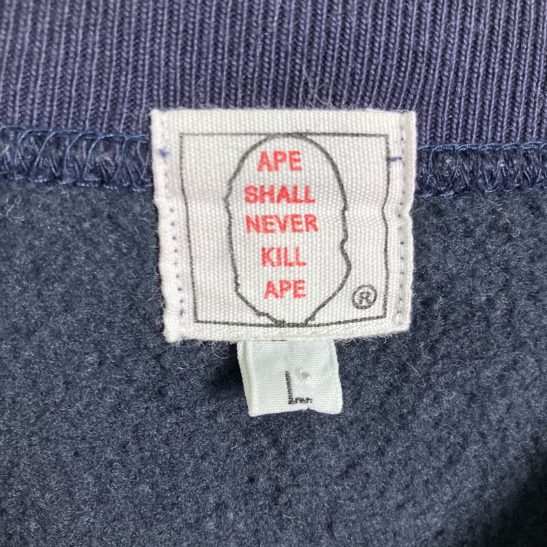 00's 베이프 베이비 마일로 네이비 맨투맨 L 상품이미지3