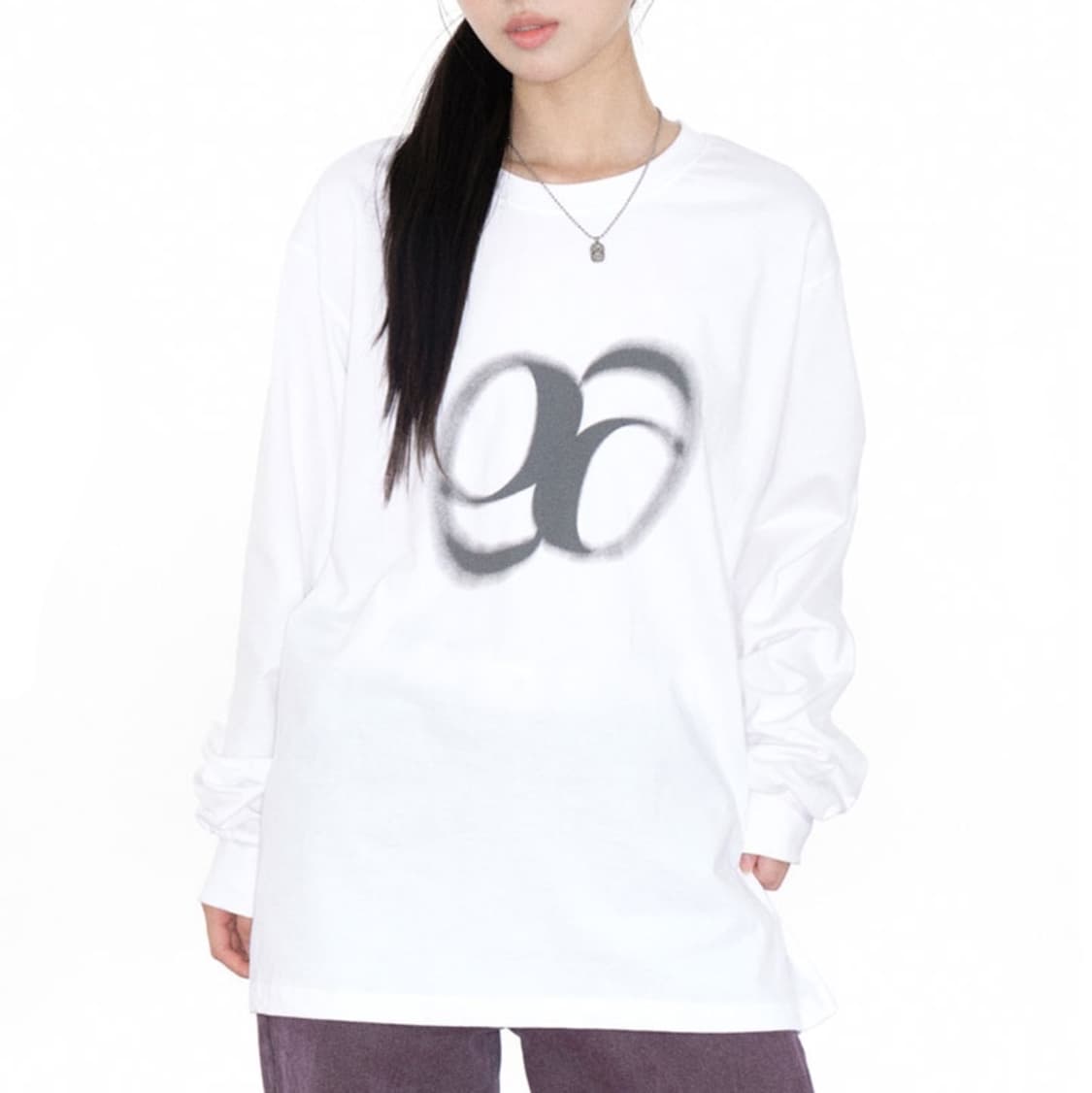 [M] 애즈온 베베 롱슬리브 화이트 긴팔 티셔츠 상품이미지8