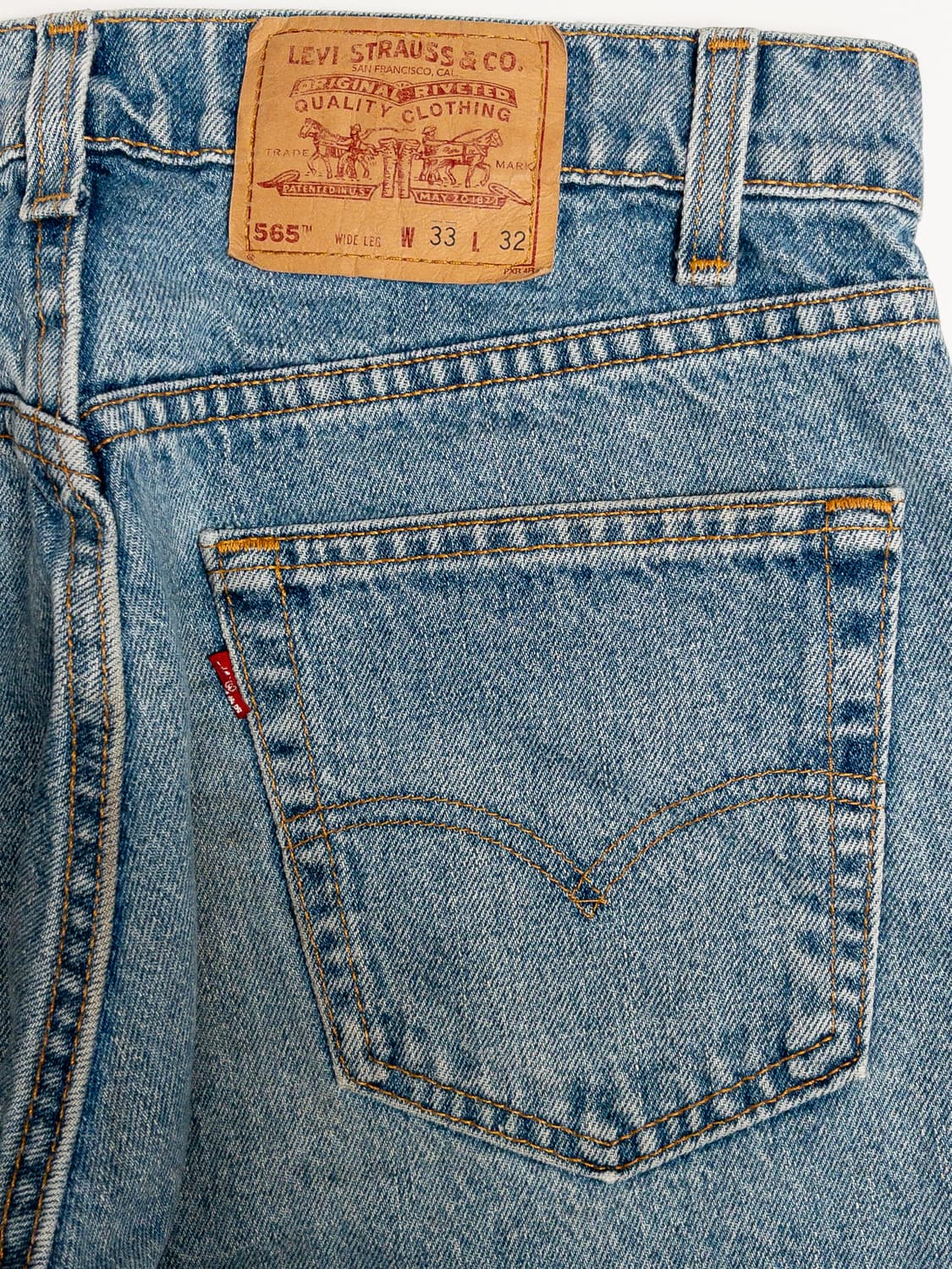 90's 미제 리바이스 565 루즈 핏 와이드 레그 33x32 상품이미지7