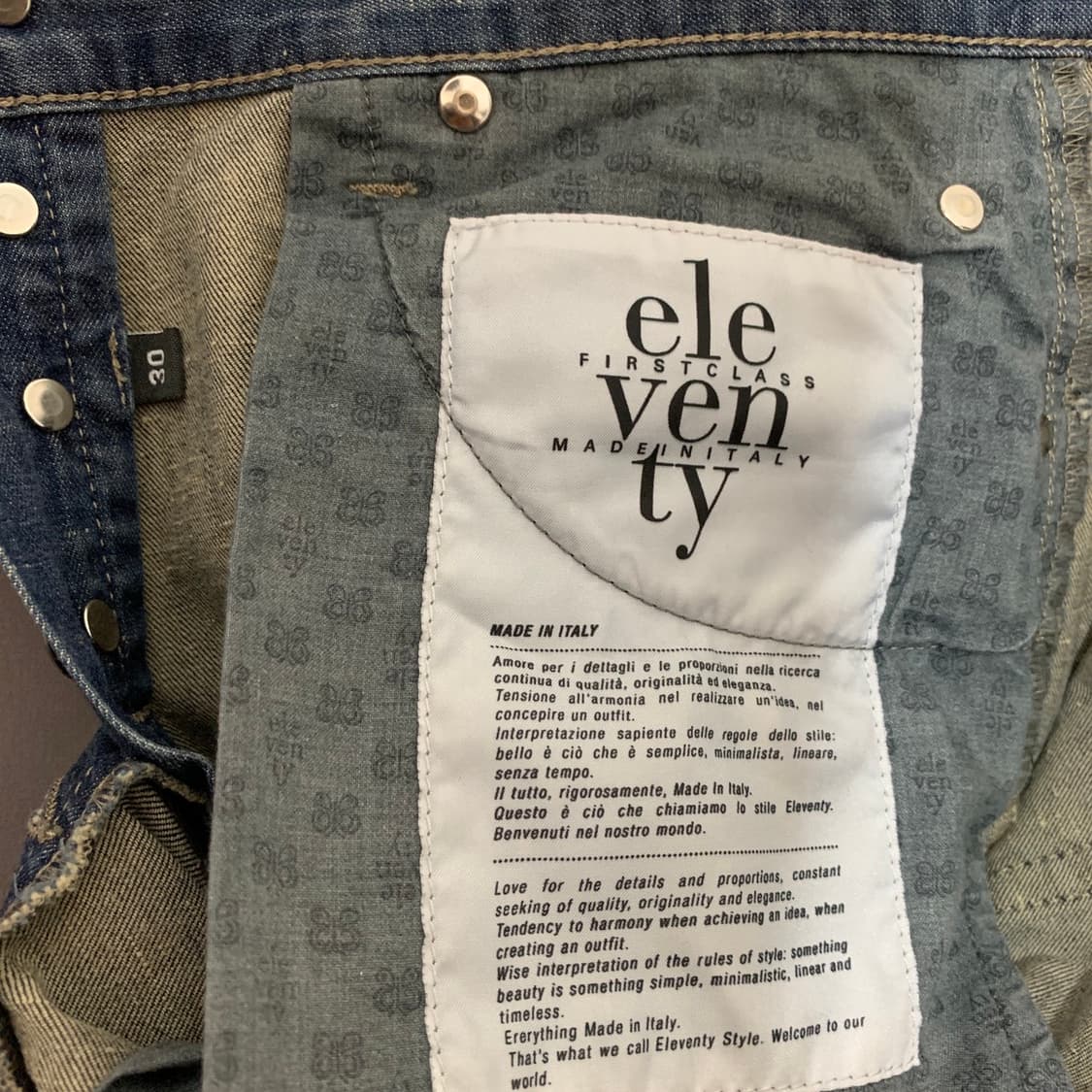 30인치 ELEVENTY 일레븐티 5포켓 워싱 스판 데님 청바지 상품이미지5