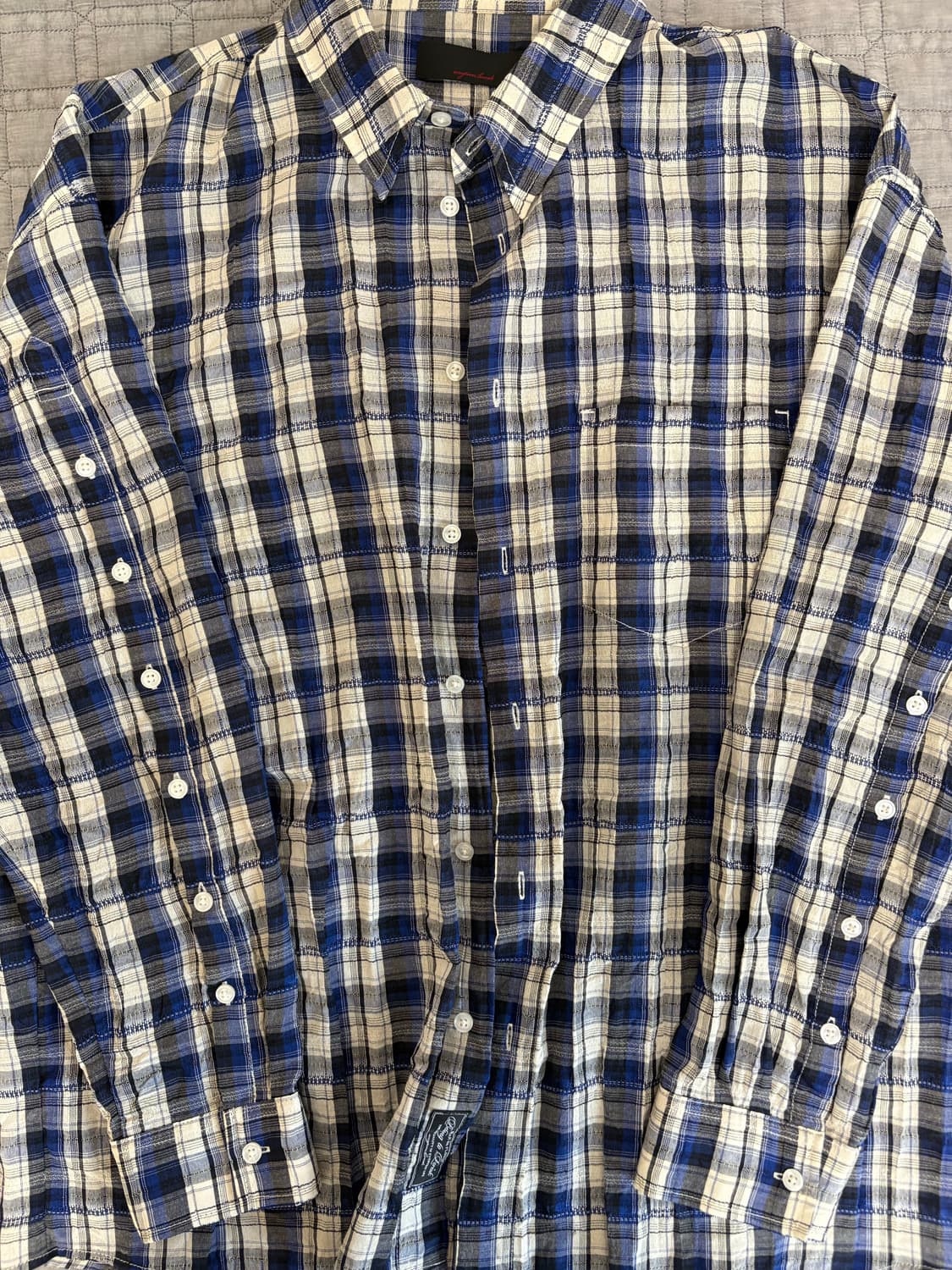 애니타임로릭 아이리스 체크셔츠 블루 M 상품이미지4